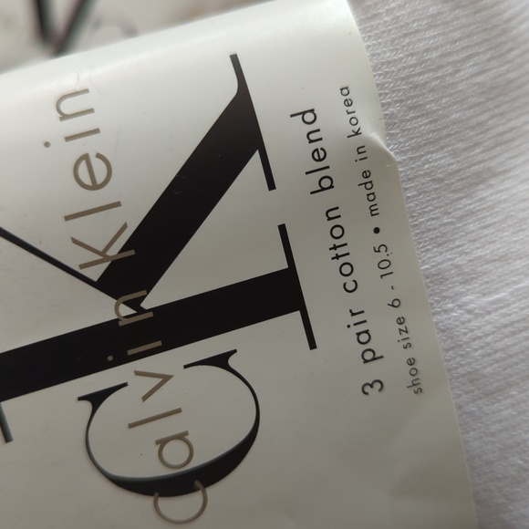 Calvin Klein White Ankle Socks with Pink and Blue Accents - Picture 2 of 5